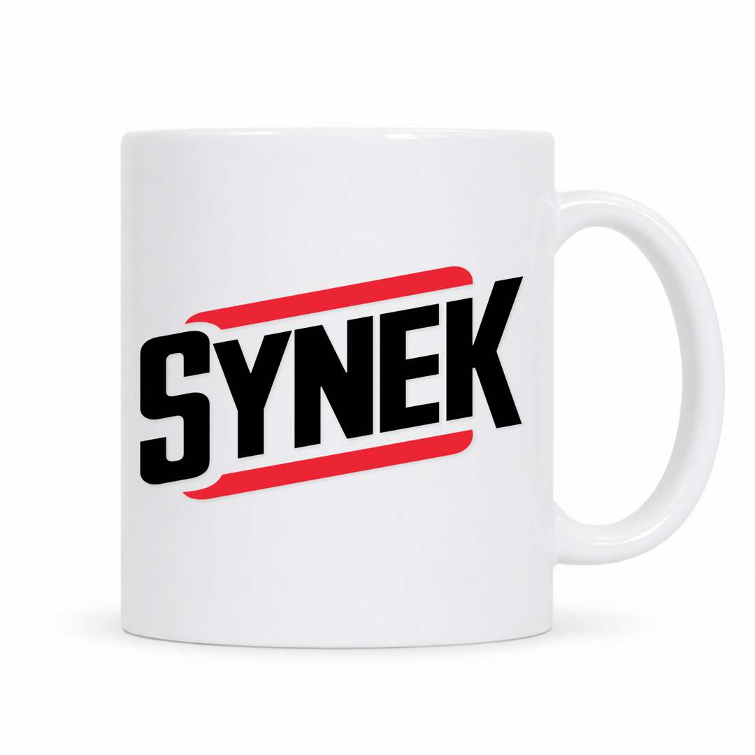 Synek Tasse – weiße Keramiktasse mit polnischem Spruch