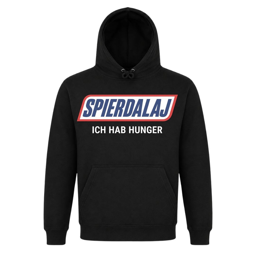 Spierdalaj Premium Unisex Hoodie in Schwarz – Vorderseite – polnischer Spruch