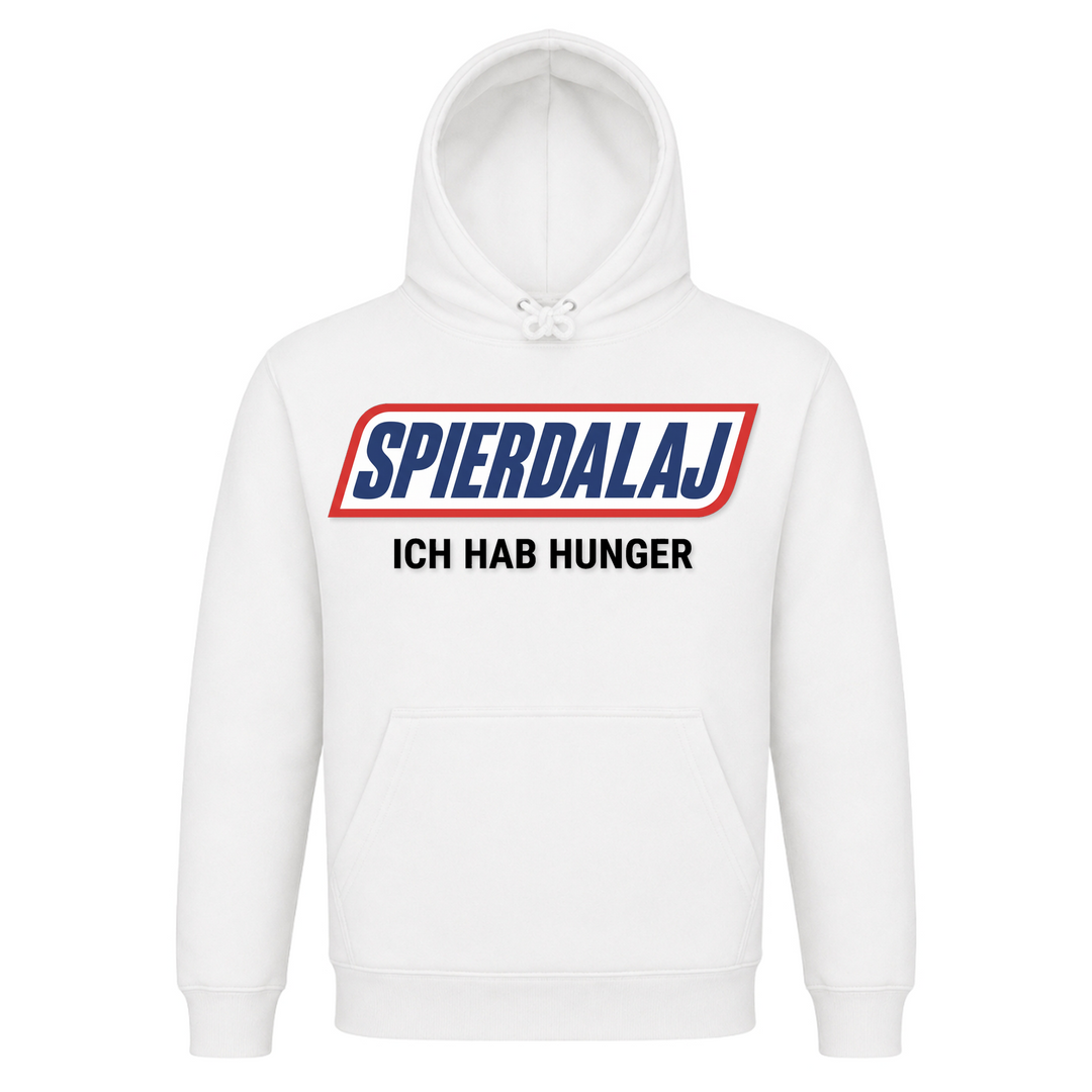 Spierdalaj Premium Unisex Hoodie in Weiß – Vorderseite – polnischer Spruch