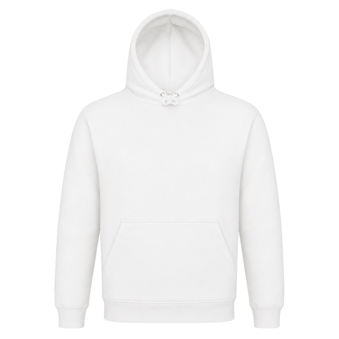 Mein Kurwa kommt von ganzem Herzen Unisex Hoodie in Weiß – Vorderseite – polnischer Spruch