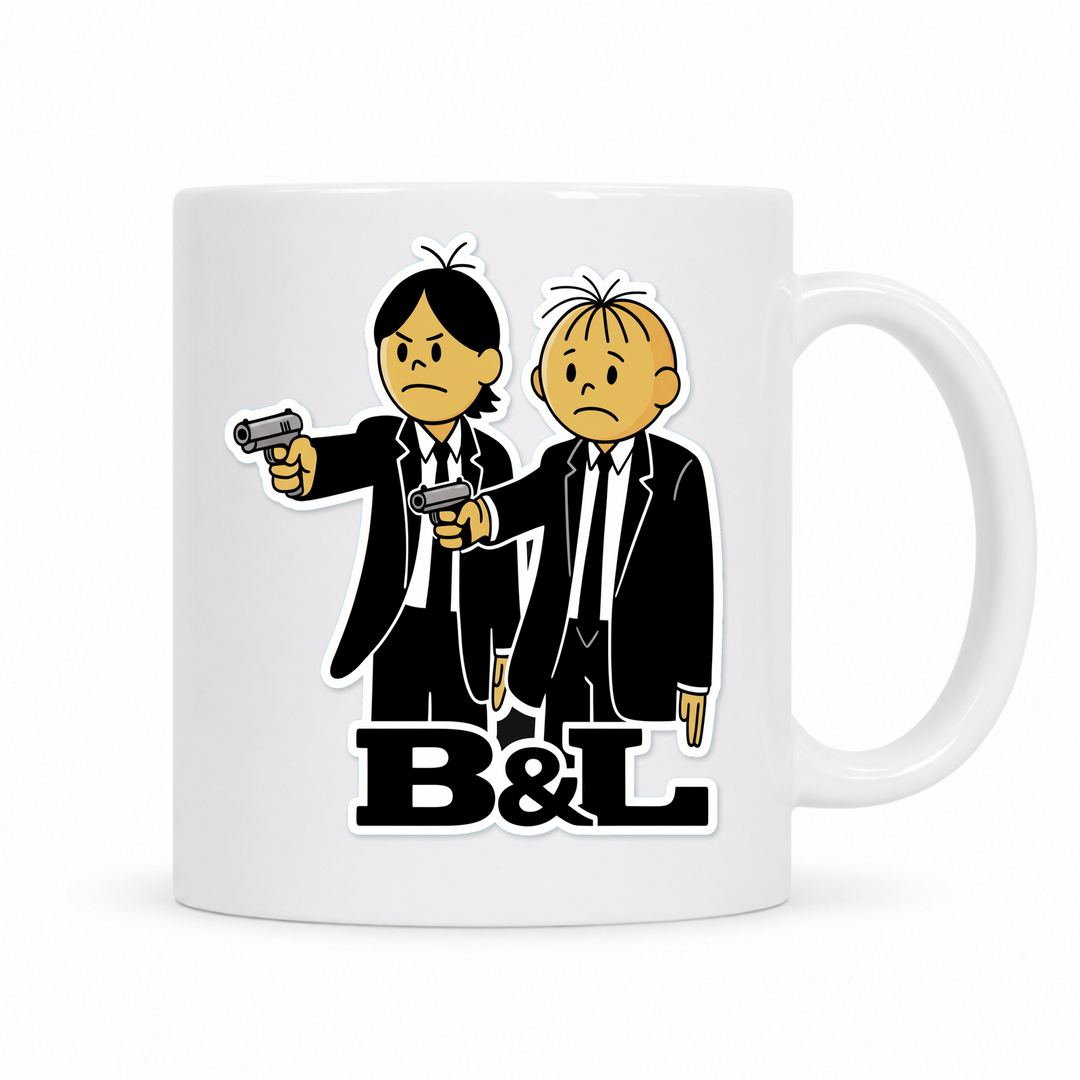 B&L Gangster Tasse – weiße Keramiktasse mit polnischem Spruch