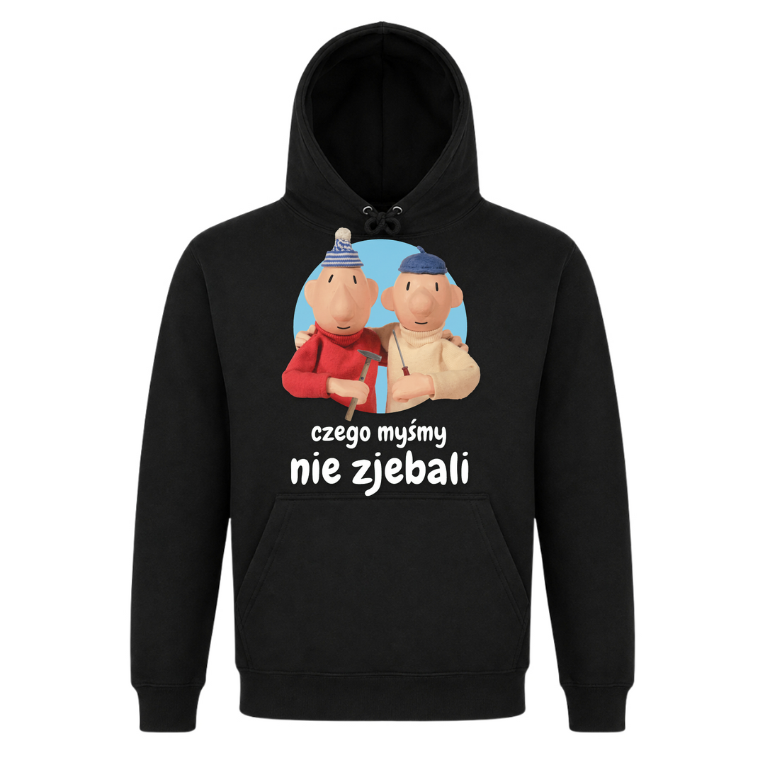 Czego myśmy nie zjebali Unisex Hoodie in Schwarz – Vorderseite – polnischer Spruch