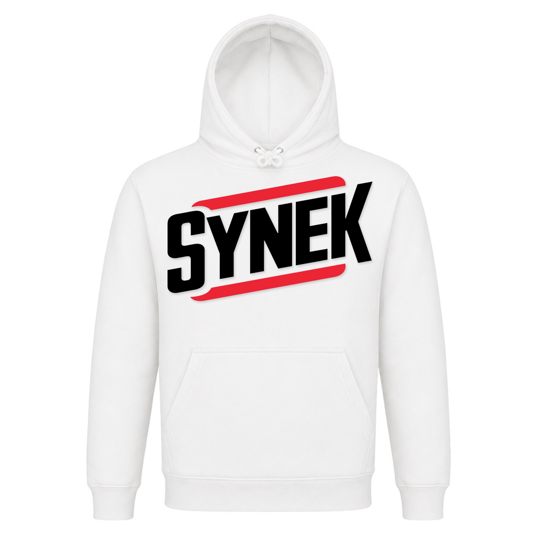 Synek Unisex Hoodie in Weiß – Vorderseite – polnischer Spruch